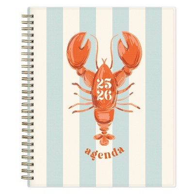 Blue Sky 7"x9" Weekly/Monthly Wirebound Planner Clear Cover Langostino Stripe