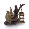 SPI Home Booklover Rabbit Garden Lantern – 10” Metal Whimsical Candleholder, Freestanding Outdoor Bunny Décor for Patio or Porch - 2 of 3