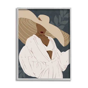 Stupell Industries Boho Sun Hat Botanical Leaf Framed Giclee Art - 1 of 4
