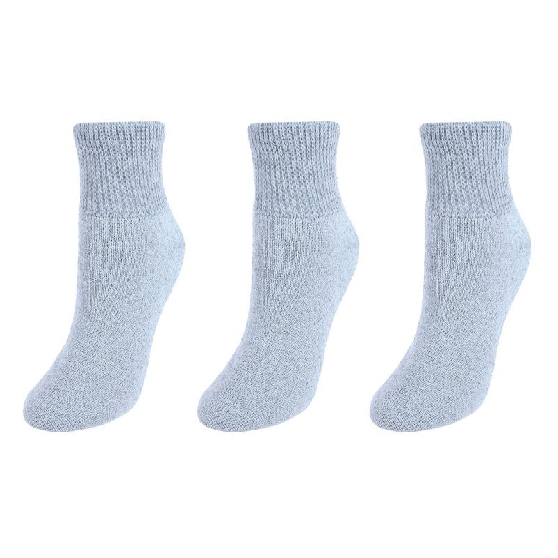 CTM Women's Diabetic Ankle Socks (3 Pair Pack), 2 of 3