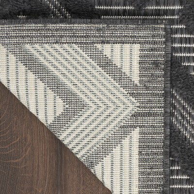 Charcoal Black Diamond Flat Woven 4' x 6' Rug
