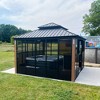 PURPLE LEAF Permanent Hardtop PC Frame Gazebo with Galvanized Steel Double Roof, Solarium Backyard Sunroom - 2 of 4