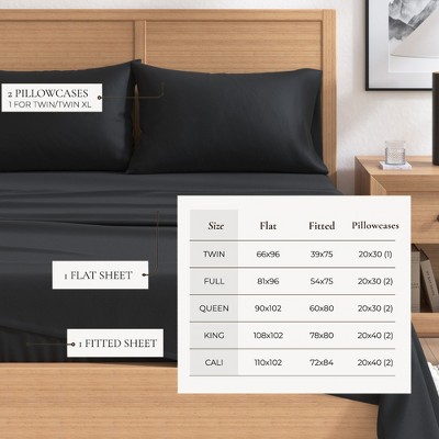 Black Full Size Cotton Flannel Sheet Set
