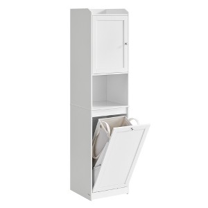 VASAGLE Tall Bathroom Cabinet with Laundry Basket, Removable Laundry Basket with Handles, Compartment with Door, Linen Tower - 1 of 4