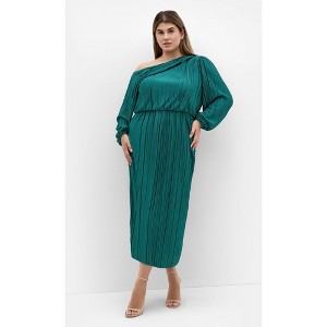 Women's Plus Size Jay Off Shoulder Dress - jade | CITY CHIC - 1 of 4