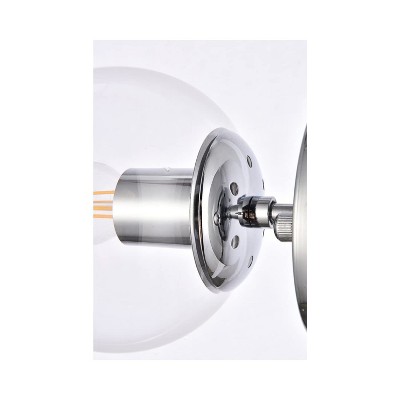Mimi Chrome and Clear Glass Round Sconce