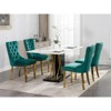 Okak Modern Comfy Dining Chairs Set of 2, Tufted Velvet Upholstery Kitchen Chairs with Chrome Stainless Metal Legs & Nailhead Trim - 4 of 4
