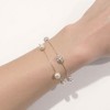 Anna-Kaci Women's Pearl and Crystal Beaded Bracelet with Delicate Chain Design - Silver - 4 of 4