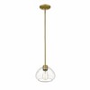 Amon Collection Oblate Glass Pendant Light - Vintage Inspired, Dimmable, 1 Bulb, 100W - 2 of 4