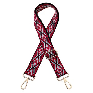 Wrapables Wide Adjustable Crossbody Handbag Strap, Women's Replacement Bag Strap for Purses, Red & Light Blue Deco - 1 of 4