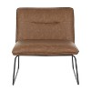 NicBex Faux Leather Accent Chair,Upholstered Living Room Chairs with Metal Sleigh Legs,Cozy Armless Chair,Accent Chairs for Living Room - 2 of 4