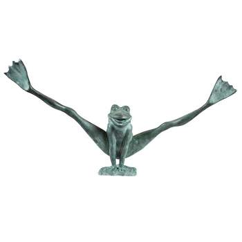Design Toscano Crazy Legs, Leap Frog Bronze Garden Statue: Large