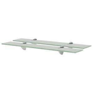 vidaXL Floating Shelves 2 pcs Glass 23.6 in.x3.9 in. 0.3 in. - 1 of 4