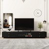 Vynxaria 86" Black TV Center with Fluted Glass Doors and Versatile Storage for TVs Up to 95"L - 2 of 4