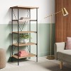 Wood and Metal Media Tower Bookcase Natural - Room Essentials™ - 2 of 4