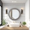 KWPZQEB Wooden Framed Wall Mirror, Round Gear Shape Bathroom Vanity Mirror for Decor, Vanity, Entryway, Living Room - 2 of 4