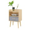 Nightstand With Collapsible Fabric Drawer, 2-Tier Storage End Table, Wood Side Table with Storage Cabinet or Kids - 4 of 4
