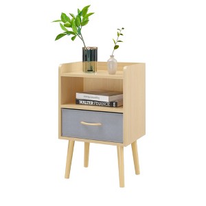 TiramisuBest Modern Night Stand Storage Cabinet with White for Nightstands - 1 of 4