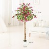 Artificial Bougainvillea Tree, 4/5/6 FT Potted Faux Plant with Pink Flowers for Outdoor & Indoor Decor - 4 of 4