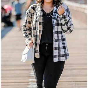 Women's Colorblock shacket - Jess Lea - 1 of 4