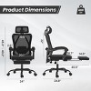 NicBex Ergonomic Office Chair with Adjustable Lumbar,Mesh Recline Office Chair with Headrest,Footrest,Swivel Desk Chair for Home,Study Room - 2 of 4