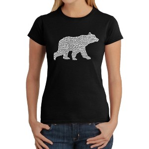 LA Pop Art Women's Word Art T-Shirt - Mama Bear - 1 of 4