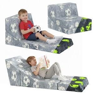 Hooseng Folding Sofa Bed Floor Mattress for Kids, Glow in Dark Kids Couch Fold Out, Toddler Futon Foldable Chair Bed, Convertible Toddler Floor Sofa - 1 of 4