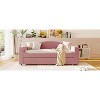 Okak Twin/Full Teddy Fleece Daybed with Trundle & Storage Armrests Upholstered Bed Sofa Bed Frame with Bluetooth Audio System Easy to Assemble - 2 of 4