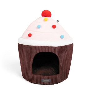 Nandog Large Prive Dog Bed / Cat Hut - Cupcake Chocolate - 1 of 4