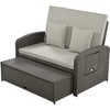 YOOCOZZ PE Wicker Rattan Patio 2-Person Reclining Chaise Lounge with Adjustable Back and Cushions - 4 of 4