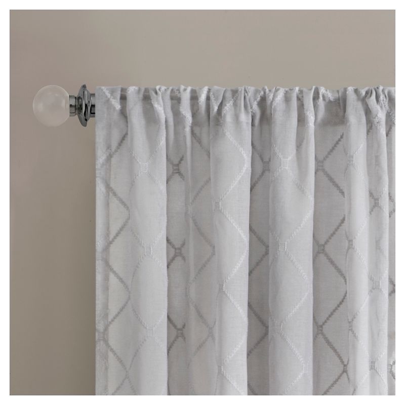 Clarissa Diamond Sheer Curtain Panel, 3 of 7
