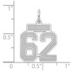 Black Bow Jewelry 14k White Gold, Jersey Collection, Small Number 62 Pendant - 4 of 4
