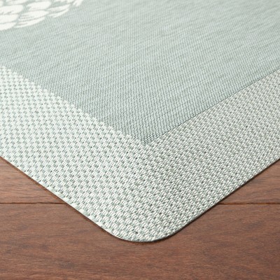 Mint Green Pineapple Anti-Fatigue Kitchen Mat, 19.6" x 32"