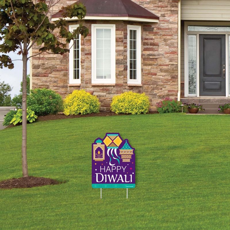 Big Dot of Happiness Happy Diwali - Outdoor Lawn Sign - Festival of Lights Party Yard Sign - 1 Piece, 3 of 8