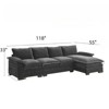 FONTOI Sofas, L-shaped Sofa with Double Seat Cushions, Reversible Sofa Couch with Side Storage Pockets for Living Room Office, Gray, 118"*33"*55" - 2 of 4