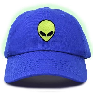 Dalix Alien Embroidered UFO Dad Hat Cotton Baseball Cap Adjustable Mens - 1 of 4