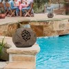Set of 2 Outdoor Waterproof Bluetooth Solar Wireless Resin Rock Speakers Brown - Alpine Corporation: Garden, Pool Audio System - 2 of 4