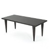 NicBex 73.5" Outdoor Dining Table,Rectangle Patio Table with Iron Frame for 4 to 6 Chairs,Outdoor Furniture,Brown - 4 of 4