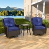 EAGLE PEAK Azure Bay 3 Piece Outdoor Wicker Bistro Set, Patio Swivel Rocking Chairs with Side Table - 2 of 4