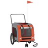 vidaXL Dog Bike Trailer, Comfortable and Sturdy, with Versatile Usage - Orange and Grey, Iron Frame and Oxford Fabric, Safe Road Travel - 3 of 4