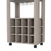 NicBex Mobile Kitchen Island Cart Morden Kitchen Carts on Wheels with Storage, 1 Open Shelf, 1 Drawer and 12 Bottle Racks for Kitchen - 2 of 4