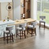 Rustic Linen Counter High Chairs with Back,Mid Century Chair,Upholstered Armless Chair for Compact Dining Area or Living Room-Maison Boucle - 3 of 4