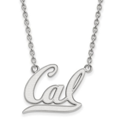 Black Bow Jewelry 10k White Gold California Berkeley Golden Bears NCAA Necklace 18 Inch