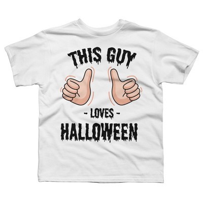 Boy's Design By Humans This Guy Loves Halloween By MultimediaOne T-Shirt