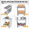 2 Tray Tool Cart, 400 LBS Capacity Rolling Tool Carts On Wheels, Heavy Duty Utility Cart with Pegboard, Mechanic Tool Storage Cart - 3 of 4