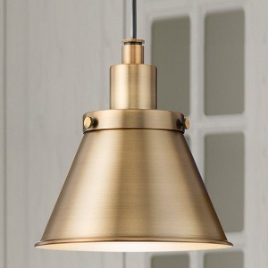 Urban Ambiance Luxury Modern Farmhouse Indoor Pendant,  8-5/8''H x 8-1/4"W x 8-1/4''D,  Vintage Brass Finish, UHP4672 - 1 of 4