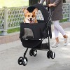 BestMassage Pet Stroller 3/4 Wheels Dog Stroller 3-in-1 Multifunction Dog Cat Jogger Stroller with Large Storage Basket Removable Pet Carrier - image 2 of 4