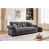90.1'' Chenille Pleated 3-Seater Sofa with Dense Foam Cushion and Spring Support - 3 of 4
