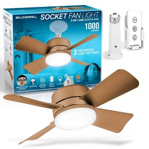 Bell + Howell Socket Fan Light – 2-in-1 LED White Light and Fan with Remote Control - 1 of 4