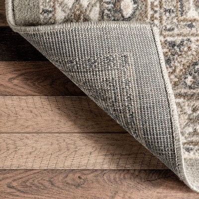 Gray Synthetic Reversible Stain-Resistant Runner Rug 2'6" x 6'